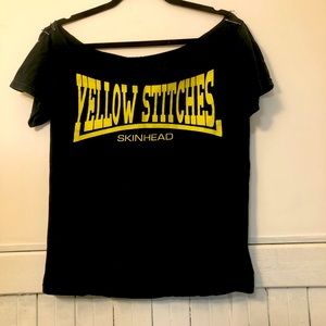 Punk Hardcore girl’s tee Yellow Stitches skinhead